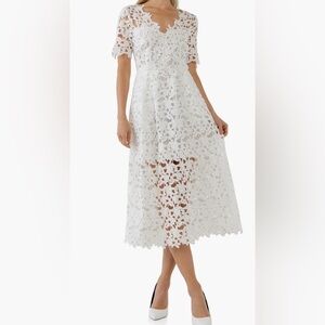 NWOT Endless Rose White Lace dress size M